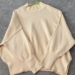Altar'd State Soft Beige Crew Neck Sweater